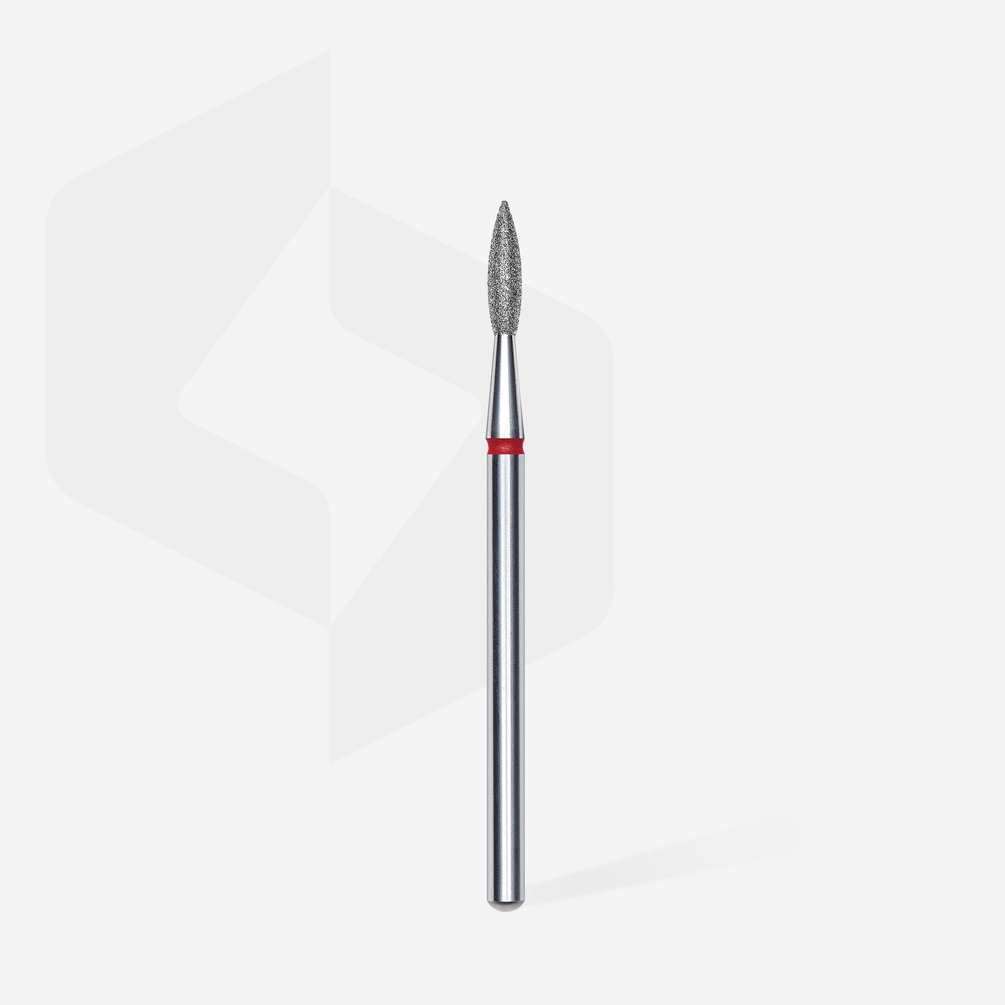 Diamond nail drill bit pointed flame red head EXPERT diameter 2,1 mm / working part 8 mm