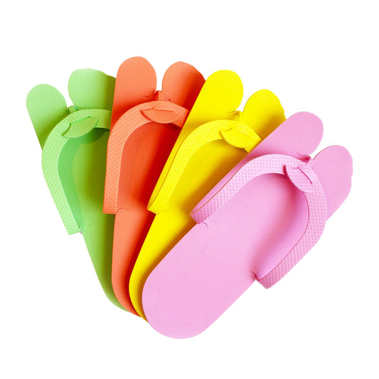 12 Pairs Eva Disposable Pedicure Slippers Anti-Slip Party Pack .