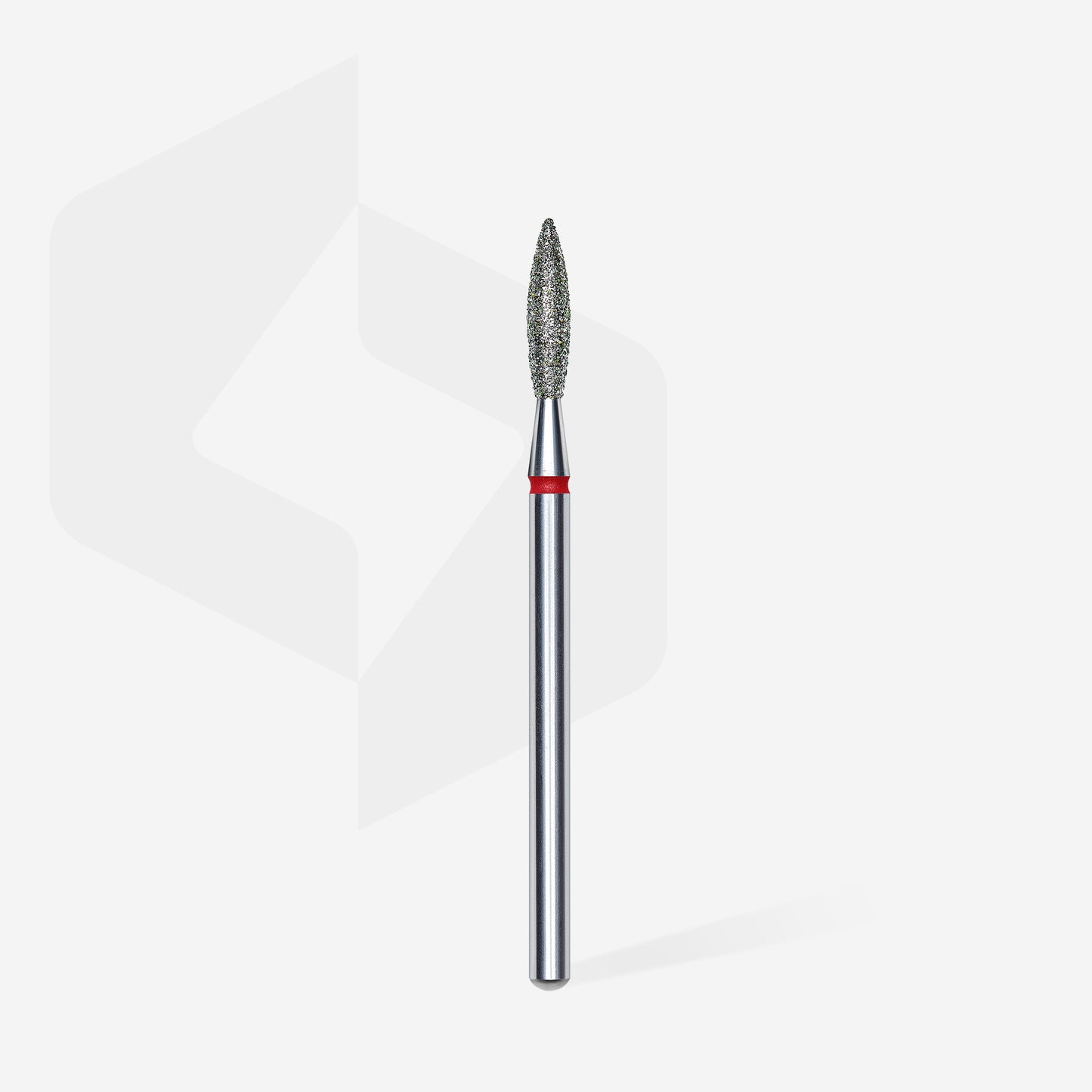 Diamond nail drill bit flame red head EXPERT diameter 2,3 mm / working part 10 mm